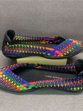 Colorful Woven Elastic Ballet Flats - Multi BM Bernie Mev